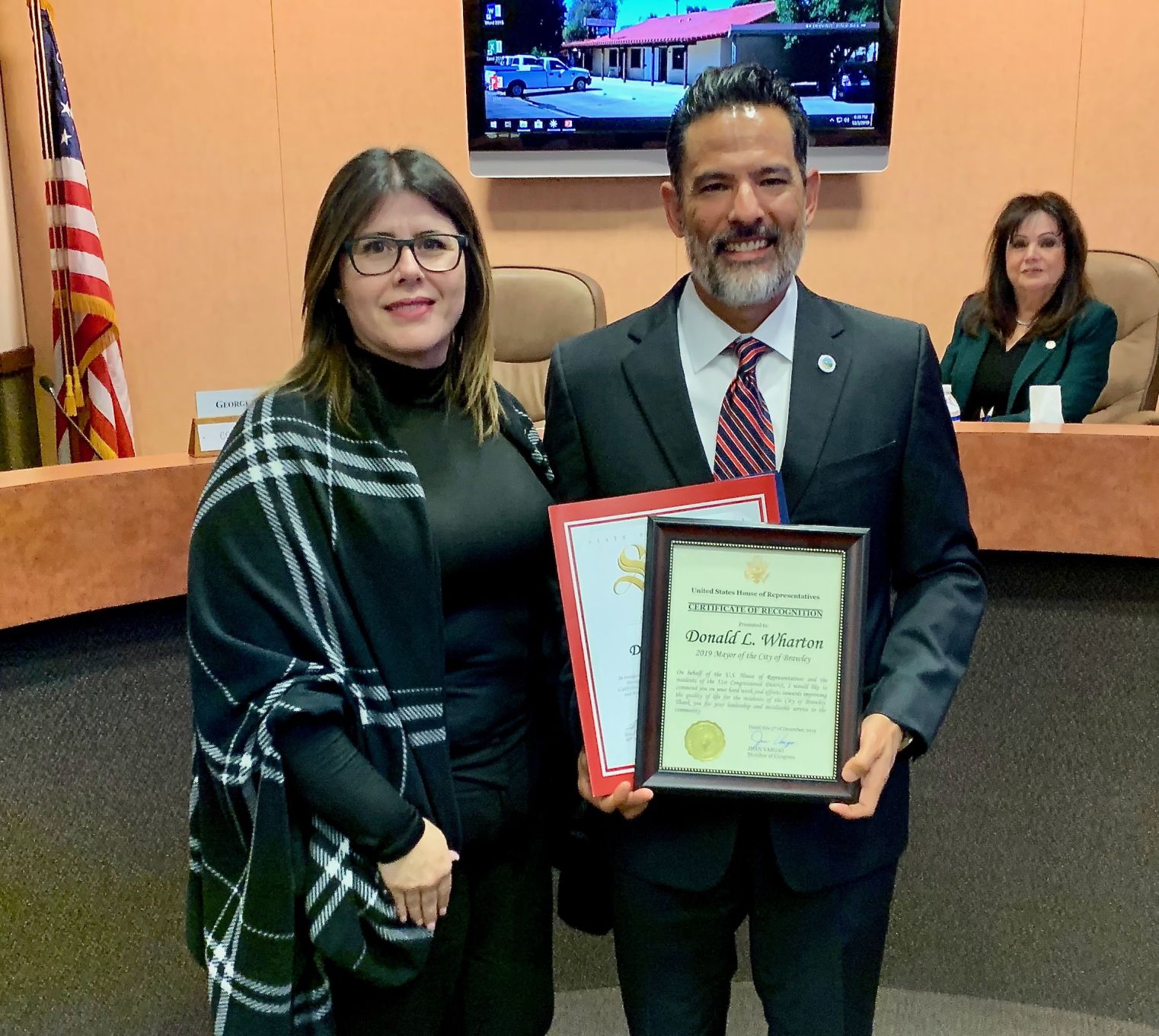 Donnie Wharton honored by Stella Jimenez